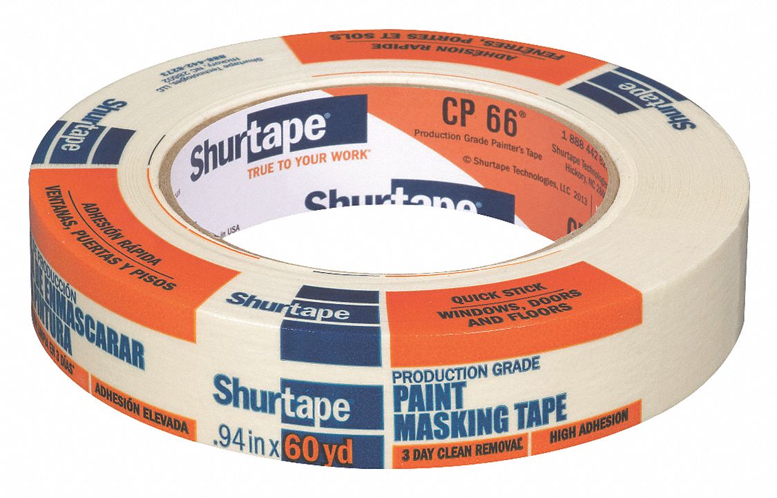 PAINTER'S TAPE, 15/16 IN X 60 YD, 5.6 MIL, RUBBER ADHESIVE, INDOOR, 50 °  TO 150 ° F, TAN