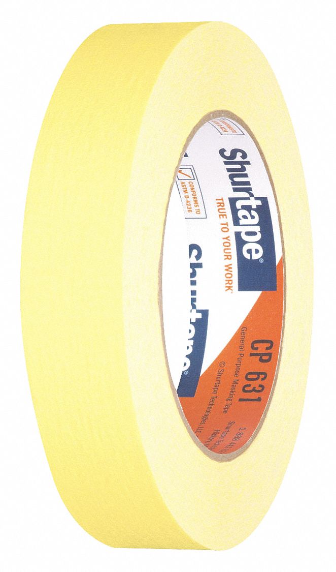 MASKING TAPE, 15/16 IN X 60 YARD, 4.9 MIL THICK, INDOOR, RUBBER ADHESIVE, 36 PK