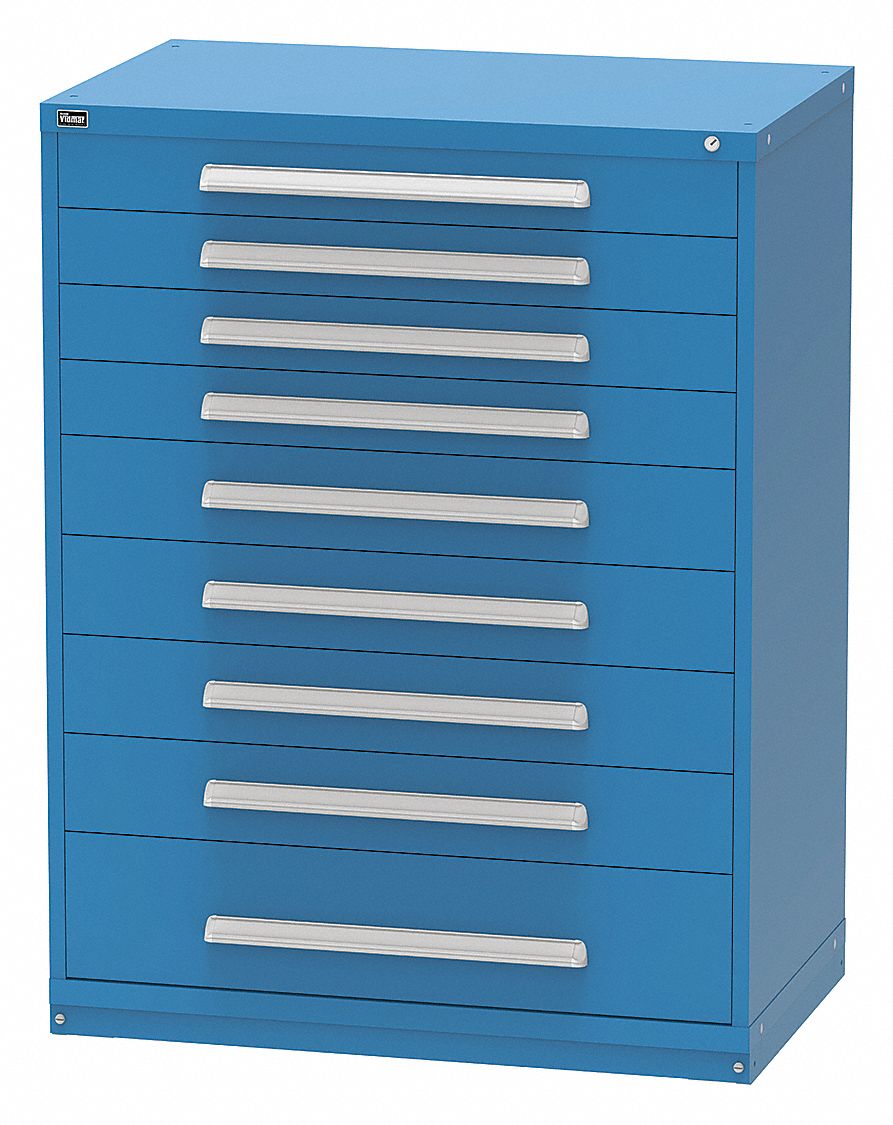 VIDMAR, 45 in x 21 3/8 in x 59 in, 9 Drawers, Modular Drawer