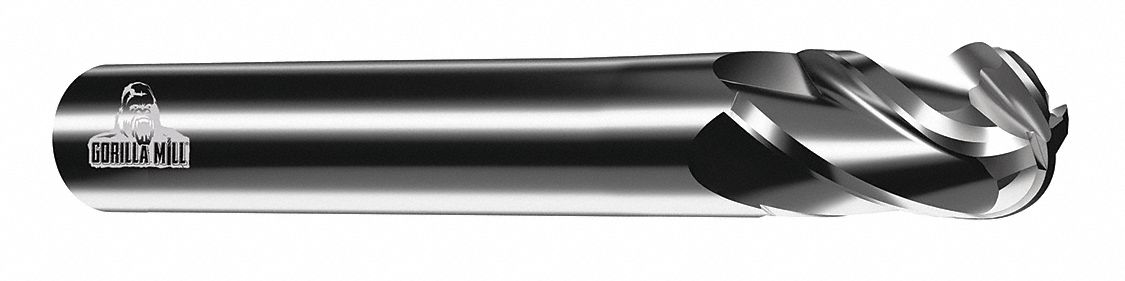 Ball End Mill,  0.375 in,  Carbide