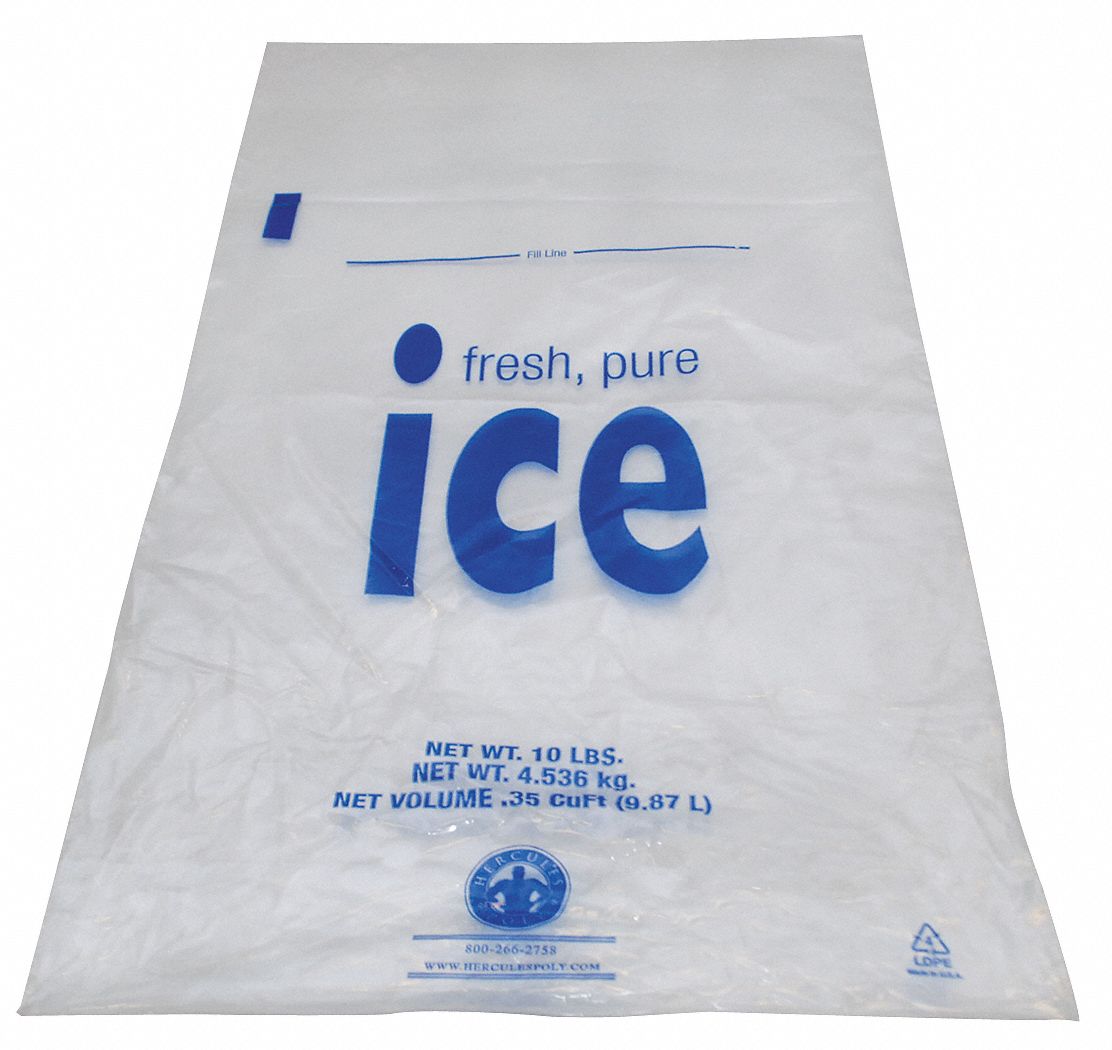 SCOTSMAN Ice Bags 8 lb Capacity, 1,000 PK 36P013KBAG Grainger