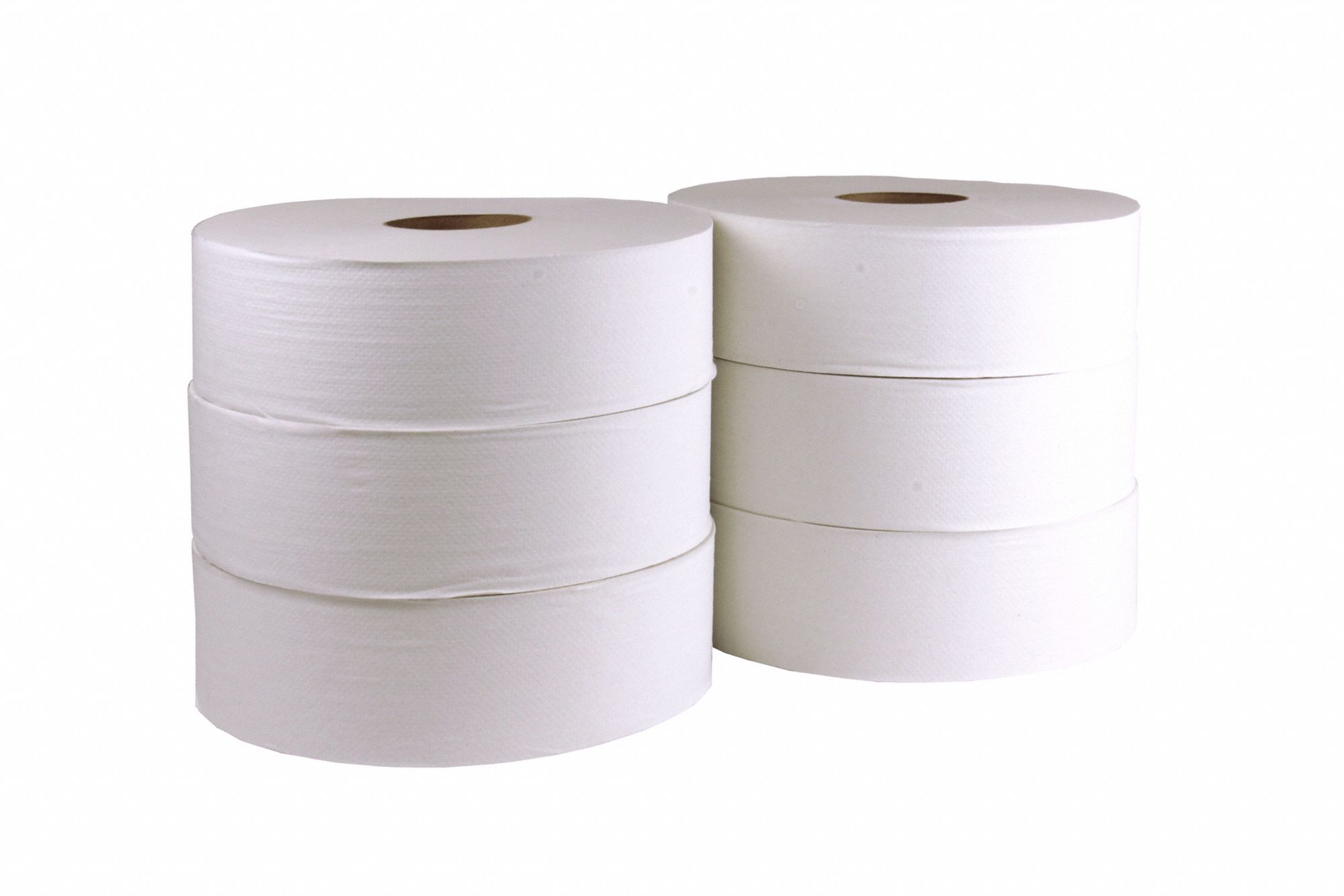 TOILET PAPER ROLL, JUMBO CORE, 2 PLY, CONTINUOUS, 2000 FT LENGTH, 3⅜ IN, 6 PK