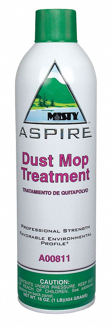 Dust Mop Treatment: Aerosol Spray Can, 16 oz Container Size, Liquid, Lemon, 12 PK