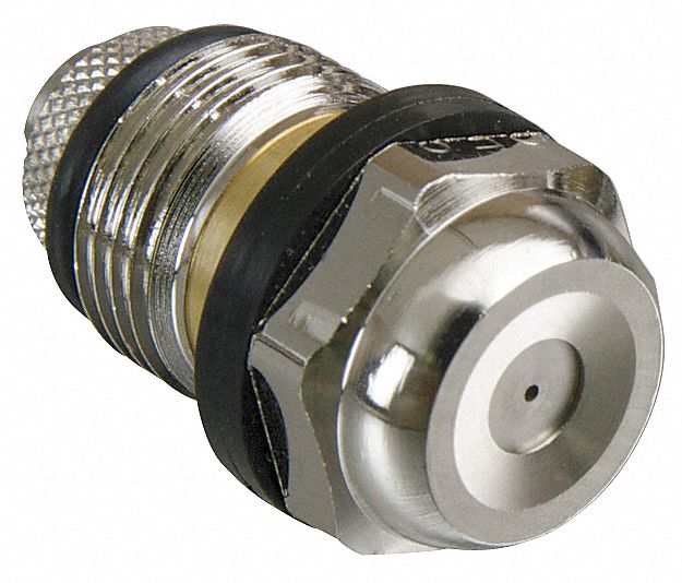 SANITIZER NOZZLE WITH CHECK VALVE, 1 IN OVERALL H, 1 IN OVERALL W, SILVER