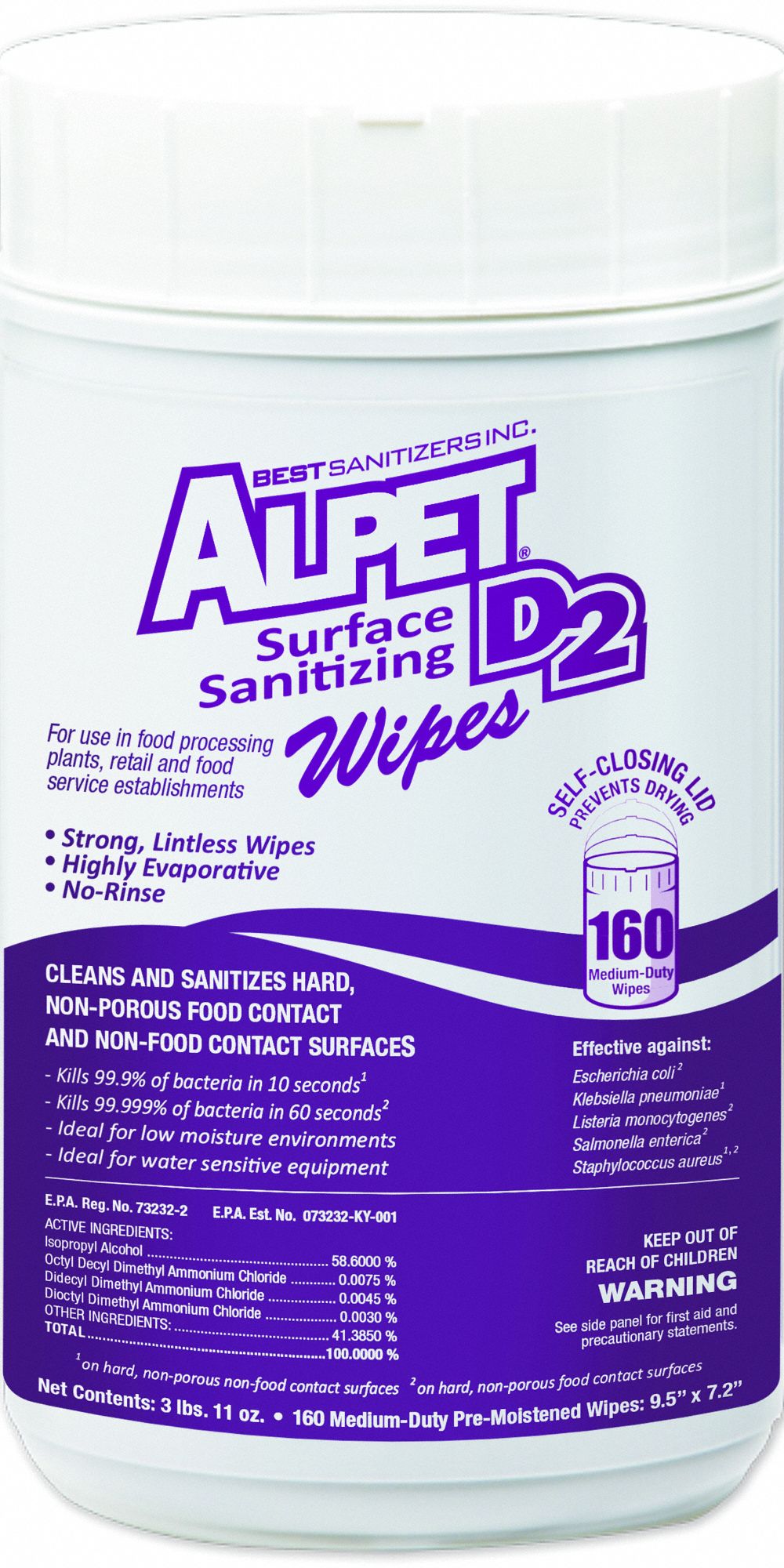 36P197 - Sanitizing Wipes 160 Wipes Canister PK6