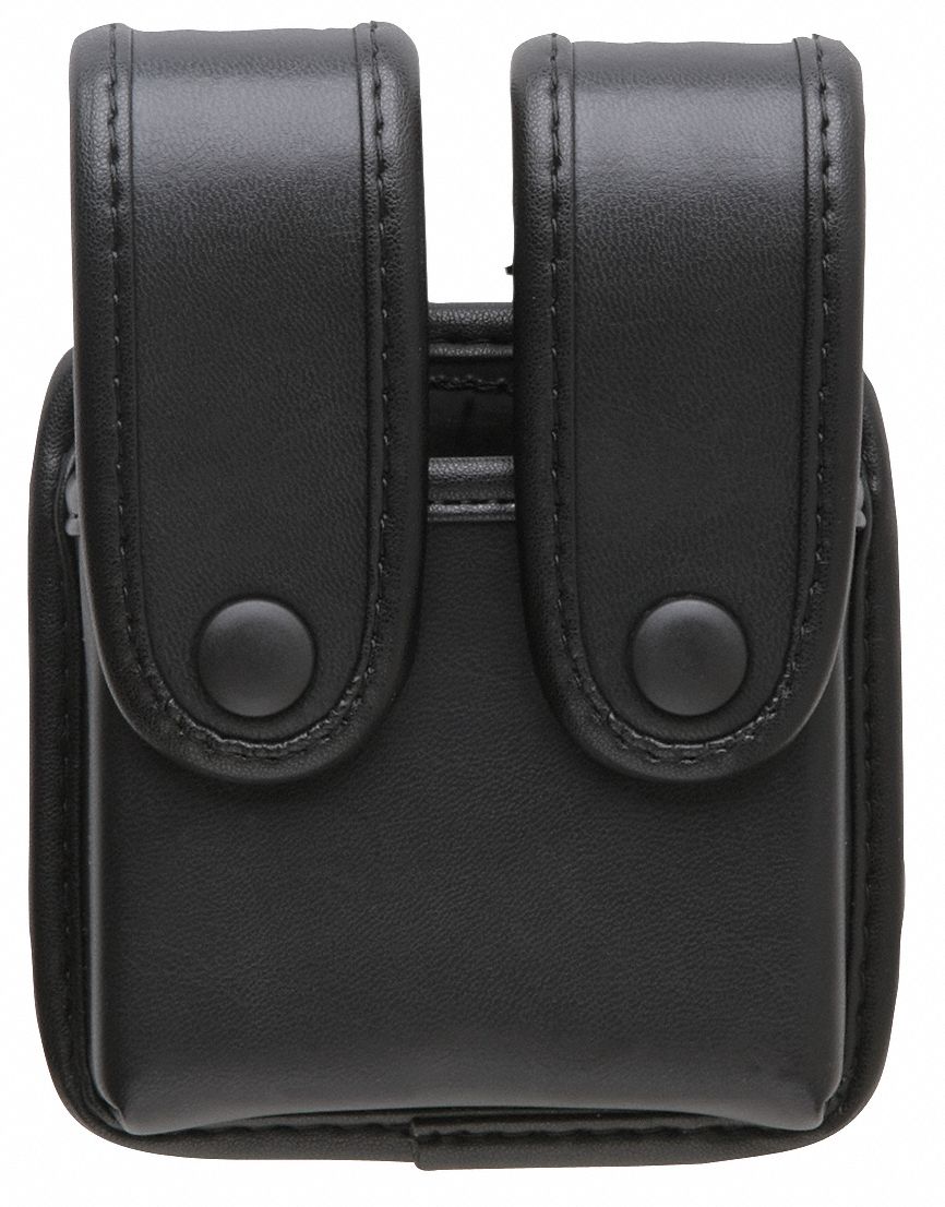 Magazine Pouch: Black, Nylon, Plain, 2 in x 5 22/25 in, For 2 1/4 in Belt Wd