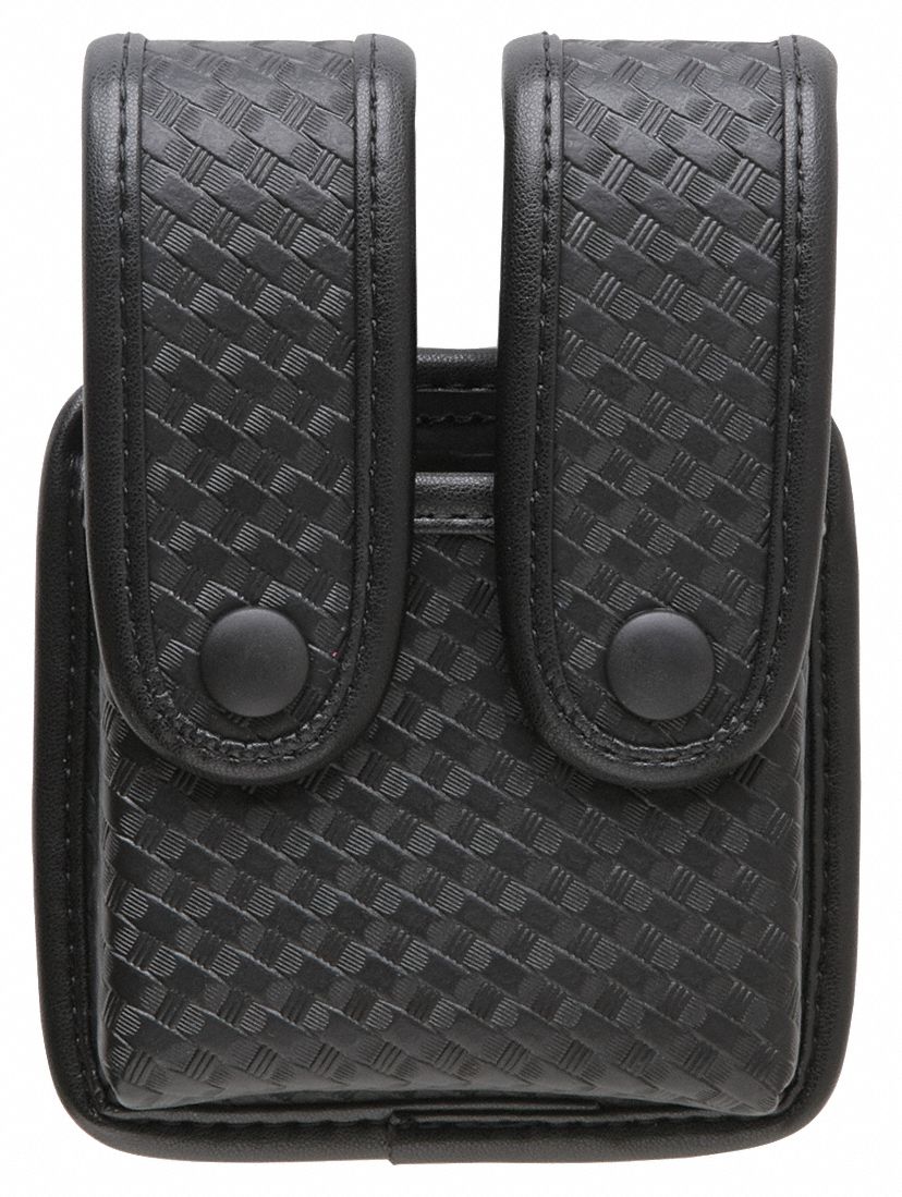 Magazine Pouch: Black, Nylon, 2 in x 6 in, For 2 1/4 in Belt Wd