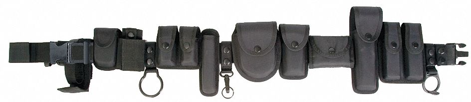 Duty Belt Pouch Kit: Black, Nylon, 14 3/4 in x 6 1/2 in, Buckle Closure