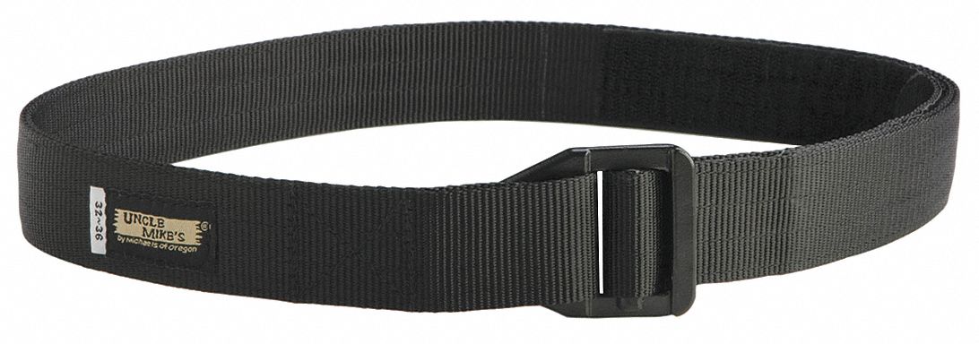 Instructor's Duty Belt: M, 36 in Max. Compatible Waist Size, Nylon, 1 1/2 in Wd, Black
