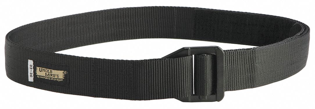 Instructor's Duty Belt: L, 42 in Max. Compatible Waist Size, Nylon, 1 1/2 in Wd, Black
