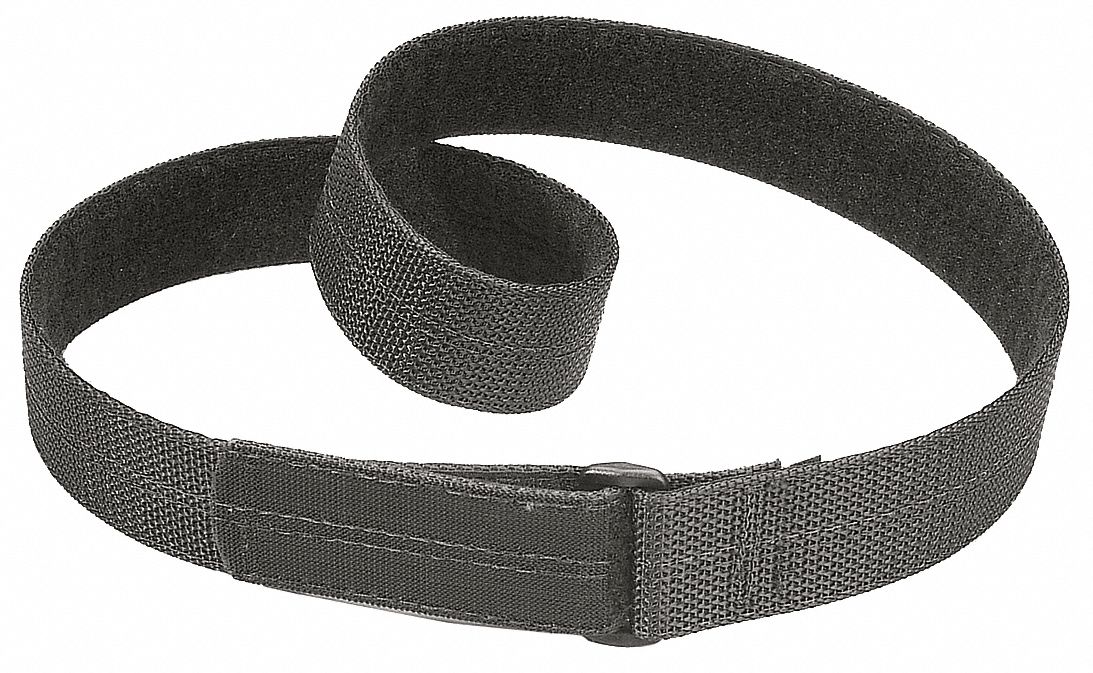 Duty Belt: XL, 48 in Max. Compatible Waist Size, Nylon, 1 1/2 in Wd, Black, Loop Back