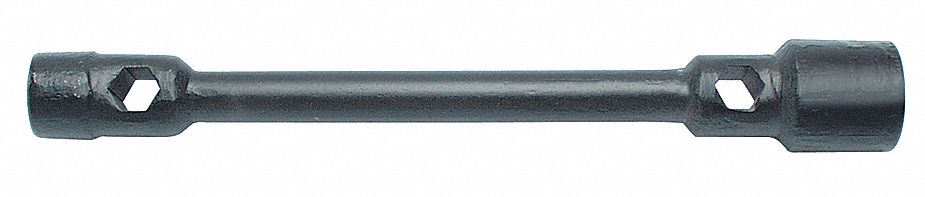 Double-End Truck Wrench: 2 Wrench Heads, 1 in with 5/8 in Square Socket Size, SAE, Std