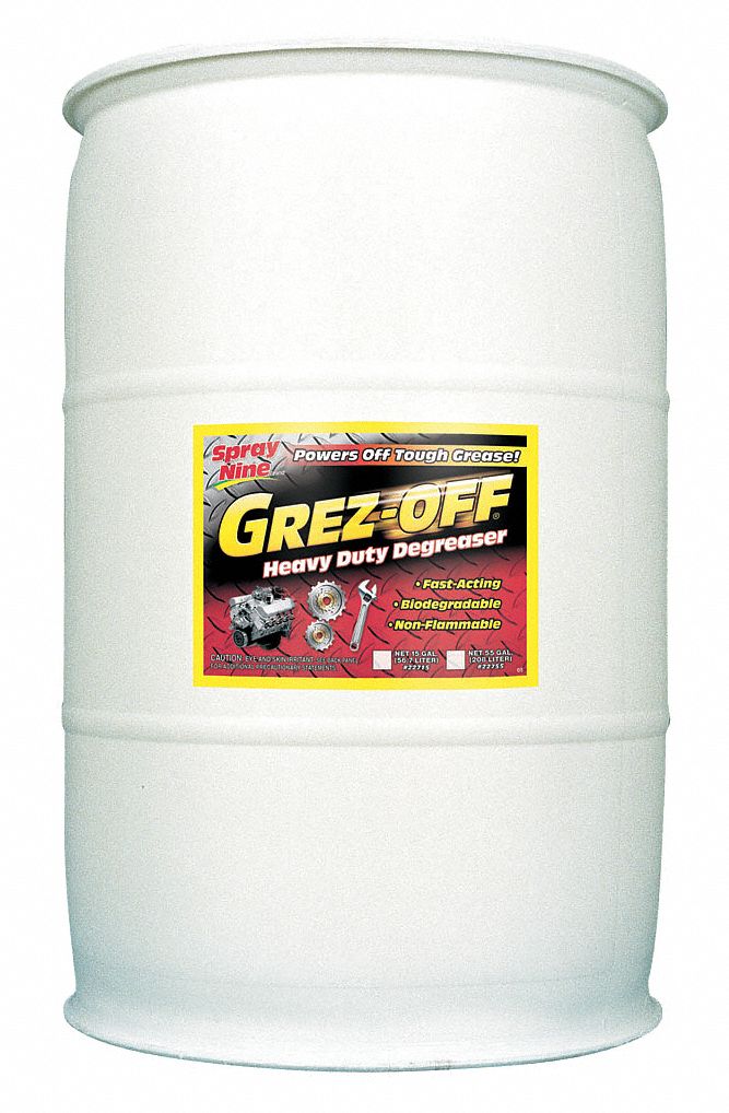 Degreaser: Water Based, Drum, 55 gal Container Size, Ready to Use, 1% VOC Content