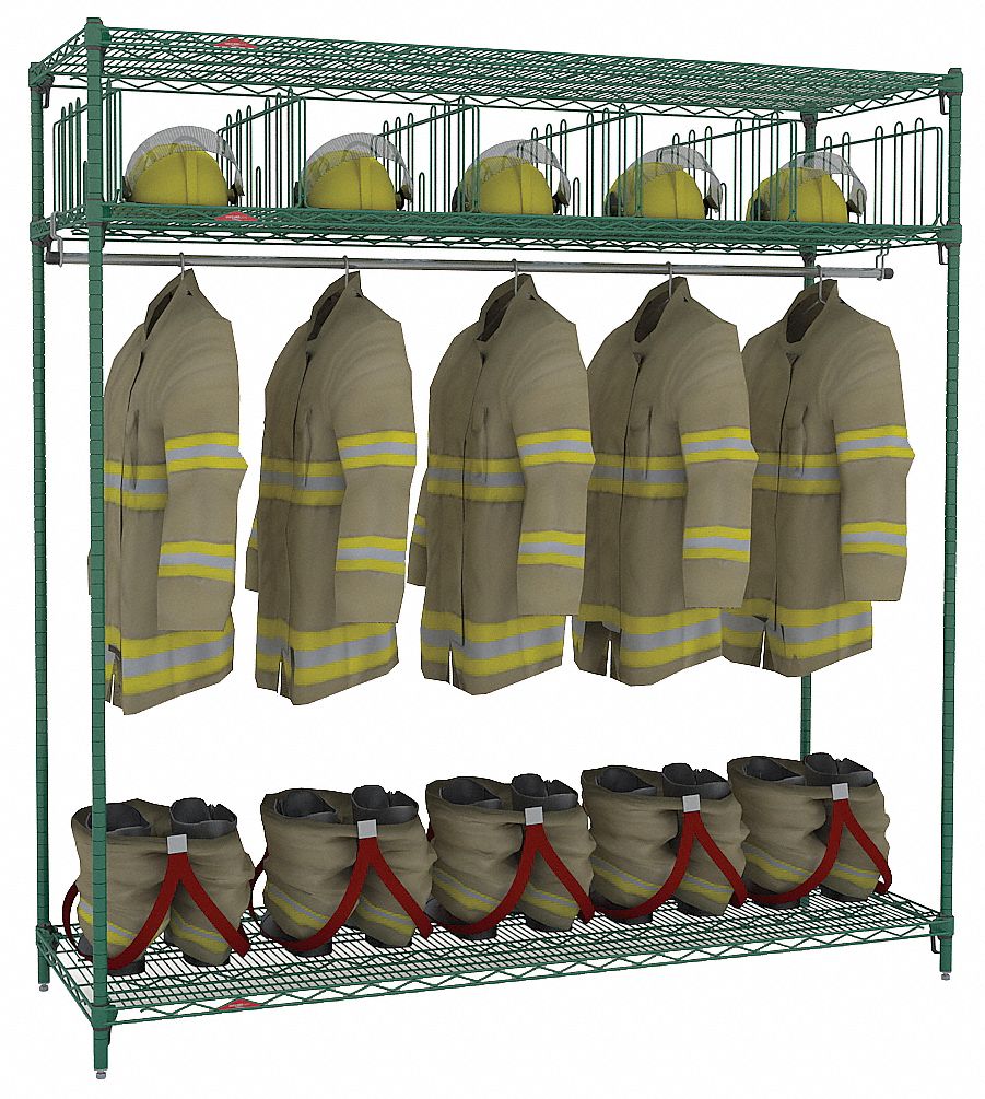 36P501 - Turnout Gear Rack Free Stand 5 Comprtmnt