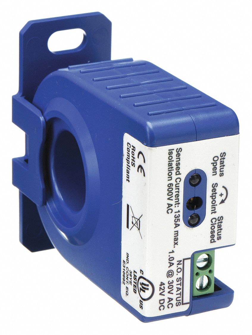 Current Sensing Relay, Self Powered Input or Control Voltage Grainger