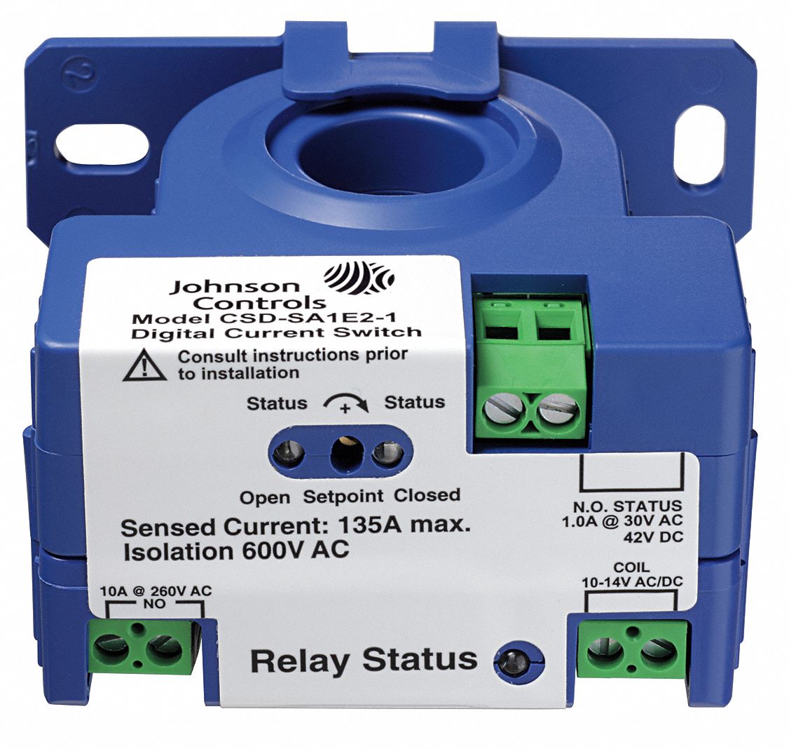 JOHNSON CONTROLS Current Sensing Relay, 240V AC Input or Control