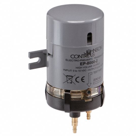 JOHNSON CONTROLS Electronic Pneumatic Transducer: Volt, Direct Acting, 25  psi Max. Safe Air PSI