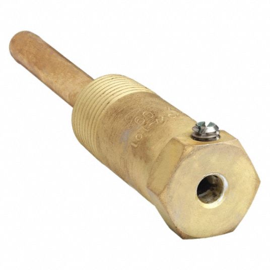 JOHNSON CONTROLS Immersion Well: Direct Mount with Setscrew, Brass, Brass