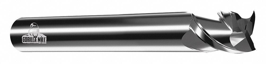 Sq. End Mill, Single End, Carb, 3/8"