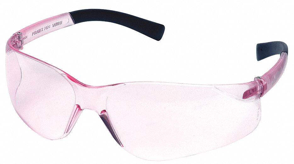 LUNETTES DE SÉCURITÉ, S/MONTURE, ENVELOPPANTES, ROSE, POLYCARBONATE, ANTIRAYURES, CSA-08
