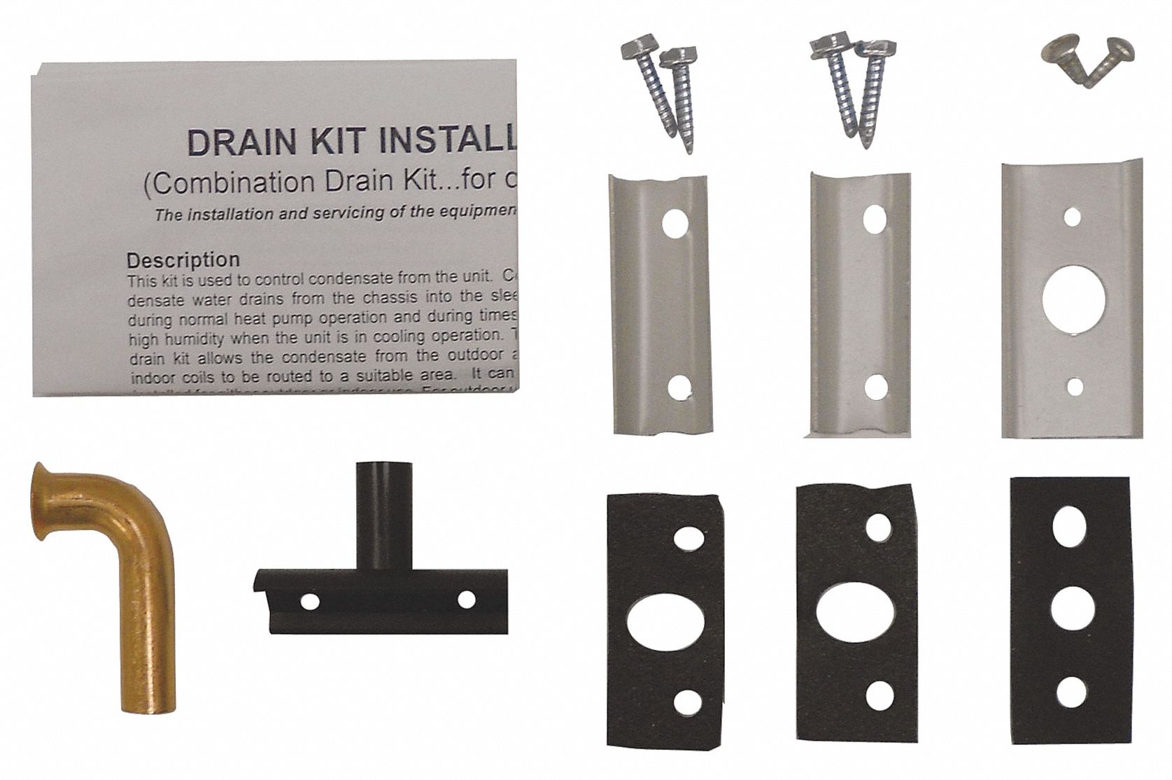 Drain Kit, Rubber/Copper, 5-13/32 in. H