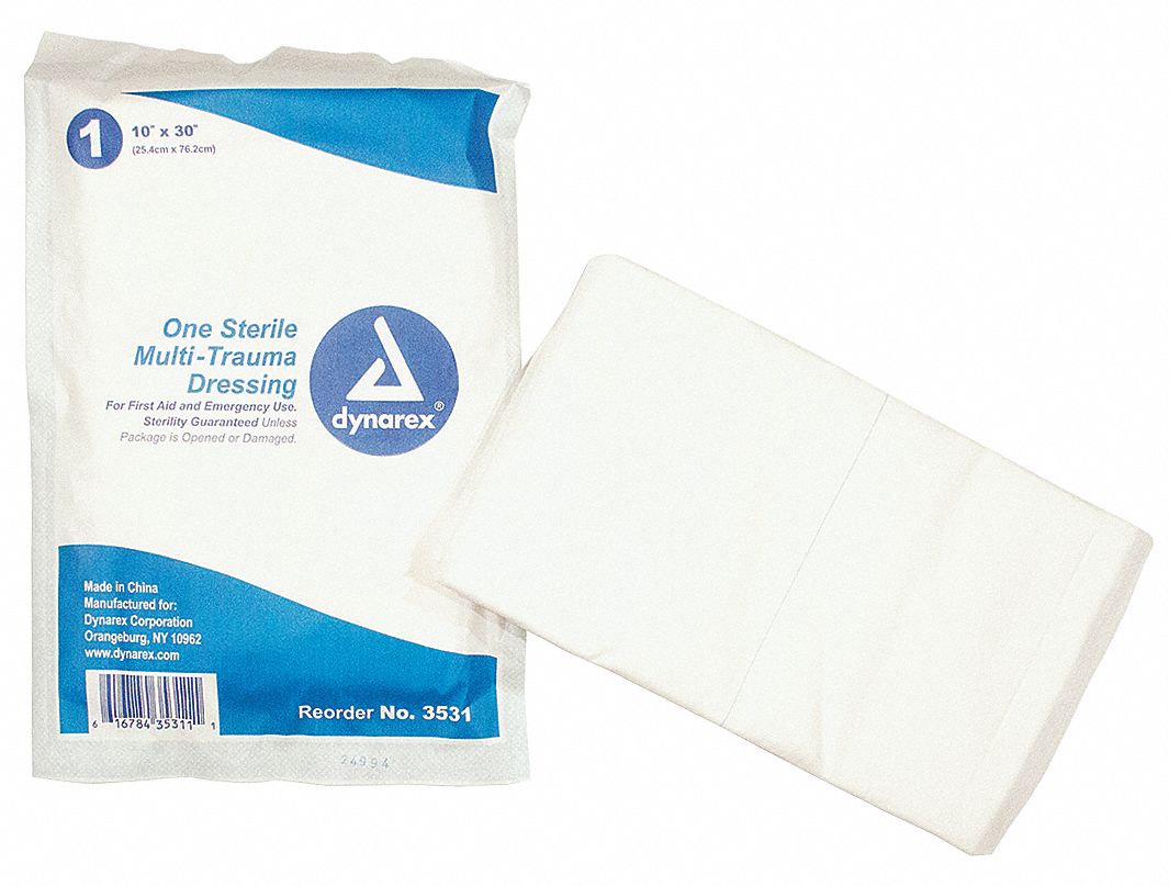 DYNAREX MultiTrauma Dressing, Individually Wrapped, Sterile, Cotton