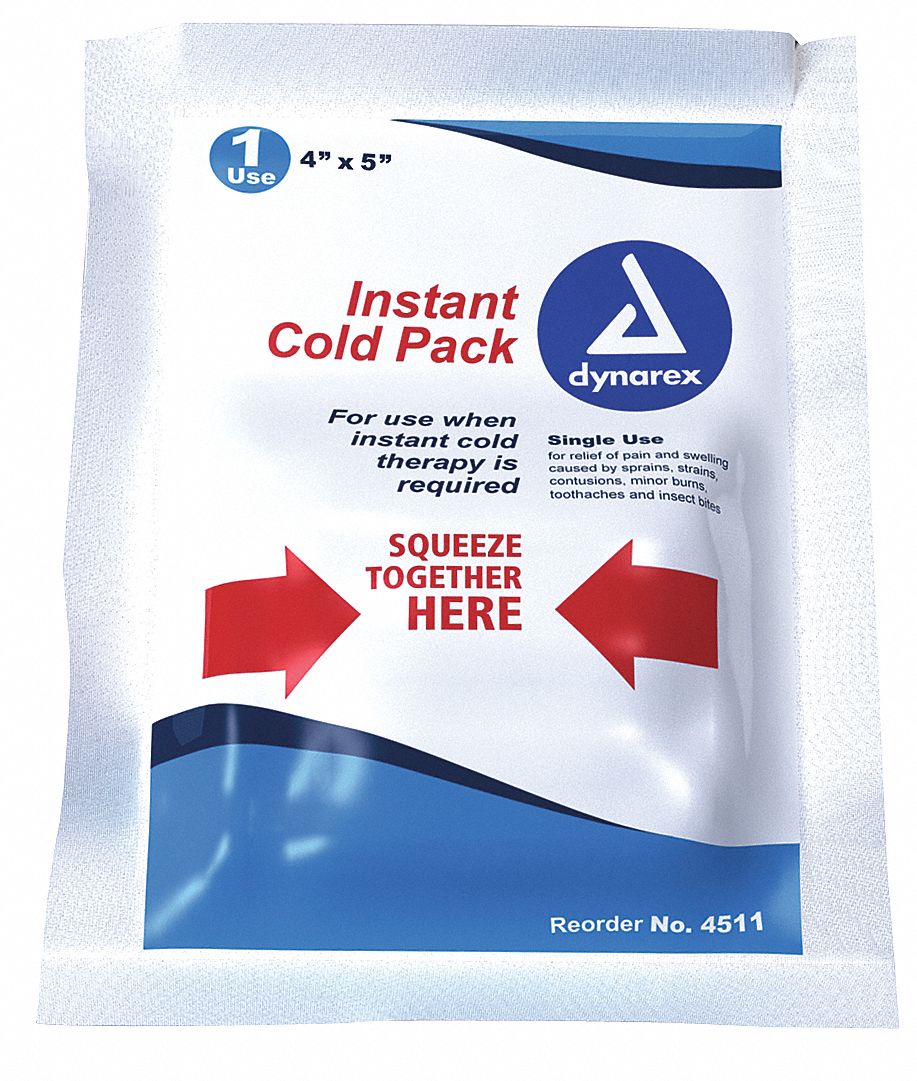 4 in x 5 in White Instant Cold Pack, 24PK