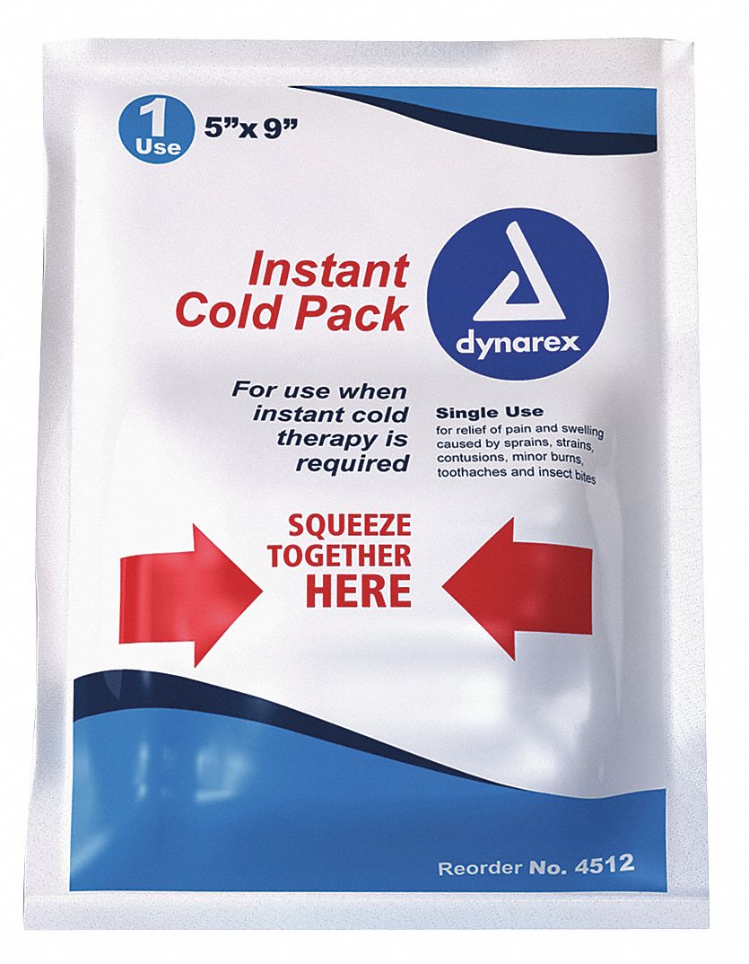 5 in x 9 in White Instant Cold Pack, 24PK