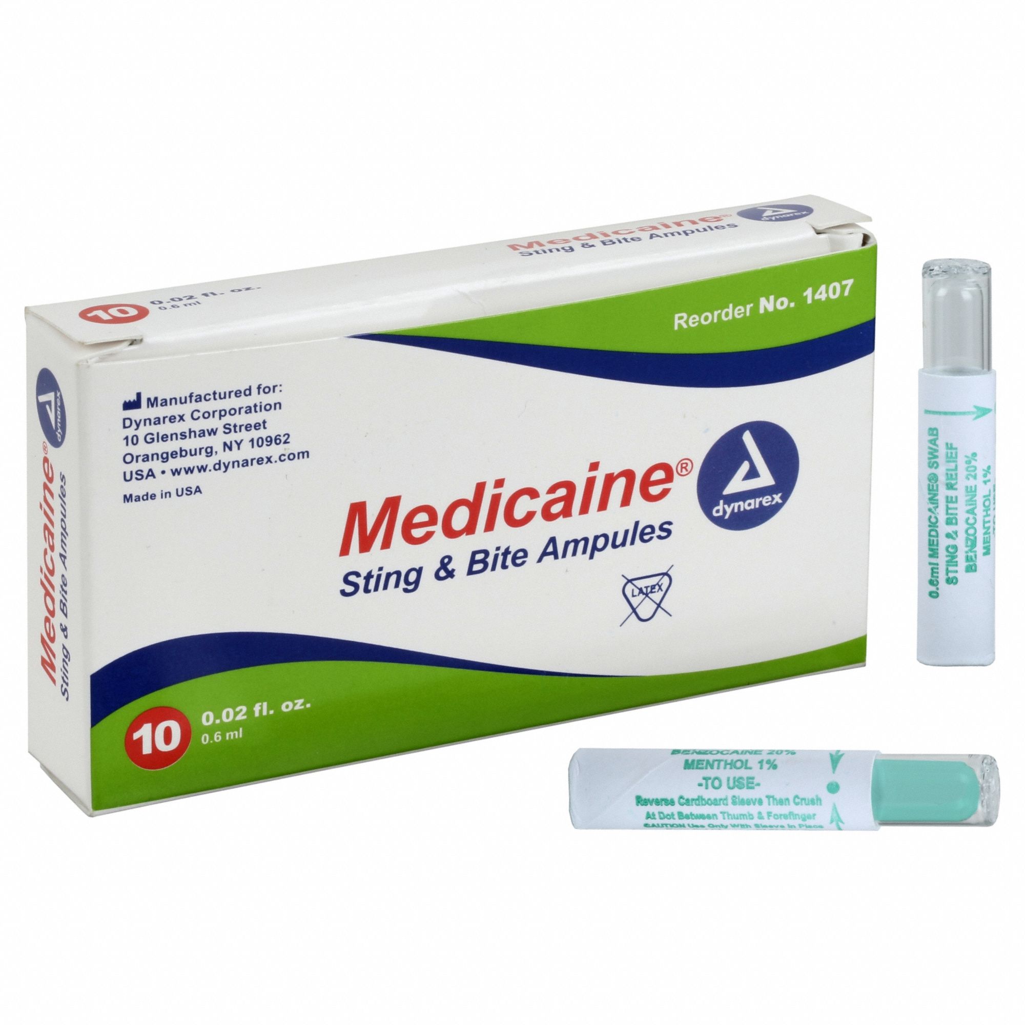 Bite/Sting Relief: Benzocaine/Menthol, Liquid, Ampule, 500 PK