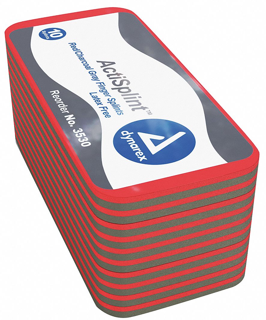 DYNAREX, Finger, Gray/Red, Splint - 36PV63|3530 - Grainger