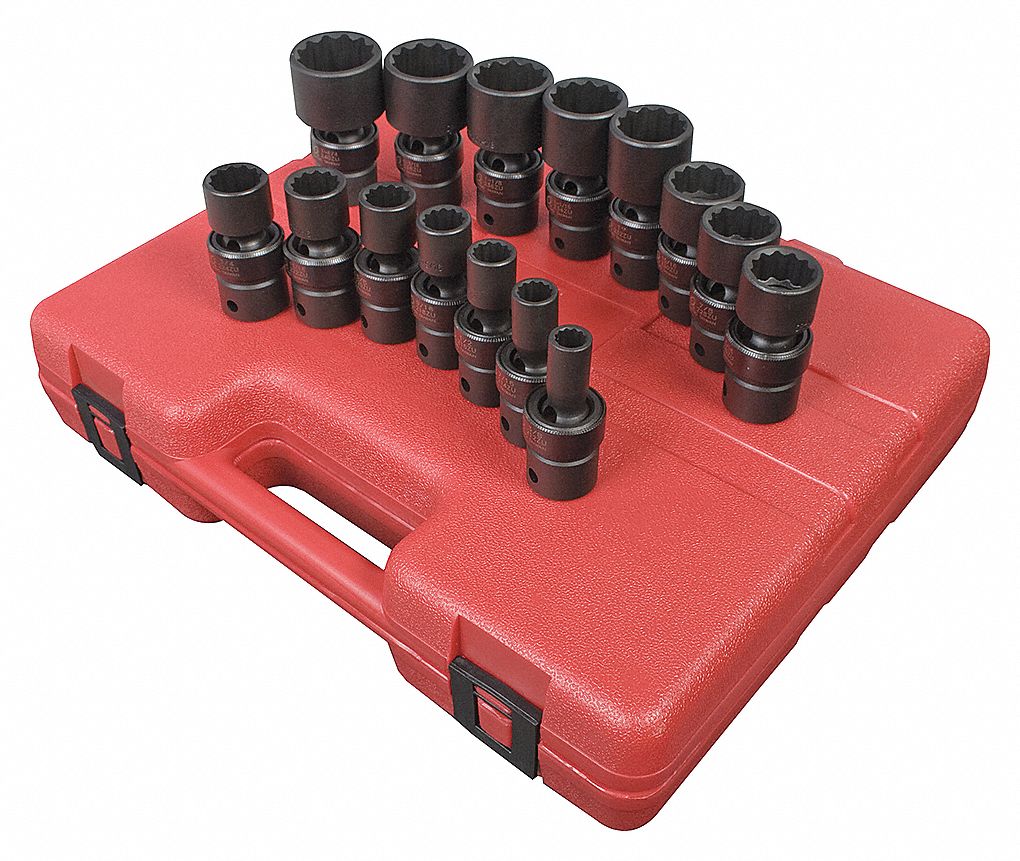 SOCKET 1/2IN DR 12 PT UNIV 15PC SET