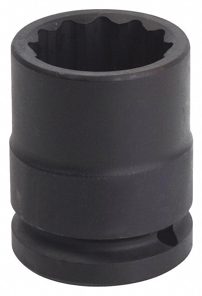 SOCKET, IMPACT, HEX, THIN WALL, 12 PT, DURABLE, BLACK, 29 MM X 3/4 IN DR, CHROME MOLY ALY ST