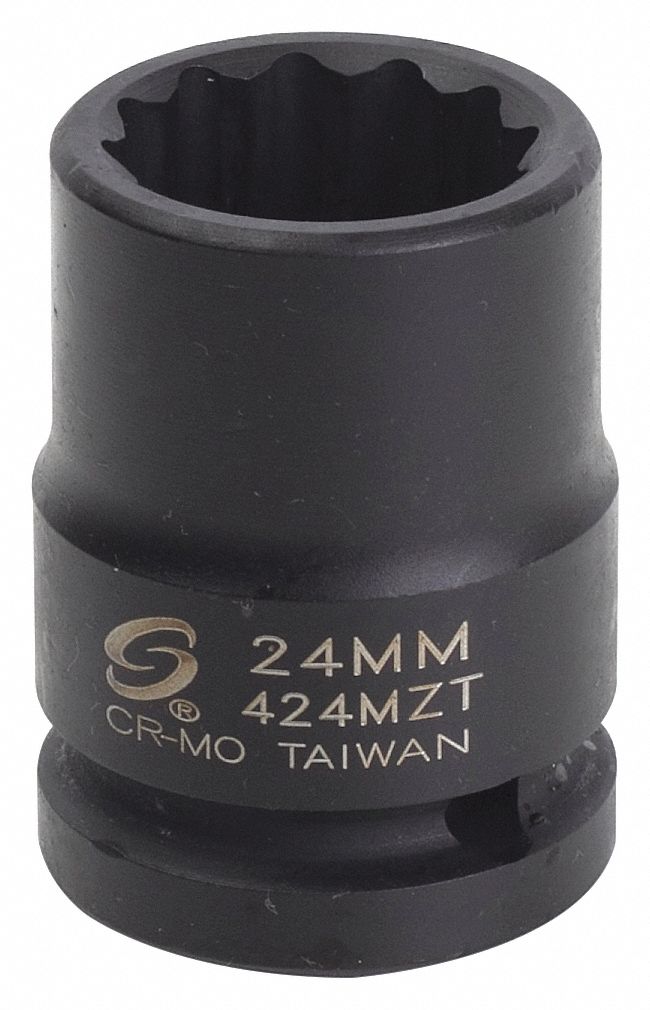 PRISE,IMPACT,HEX,PAROIS MINCES,12 PT,DURABLE,NR,24 MM X 3/4 PO DR,CHRM-MOLYBDÈNE ALY ST