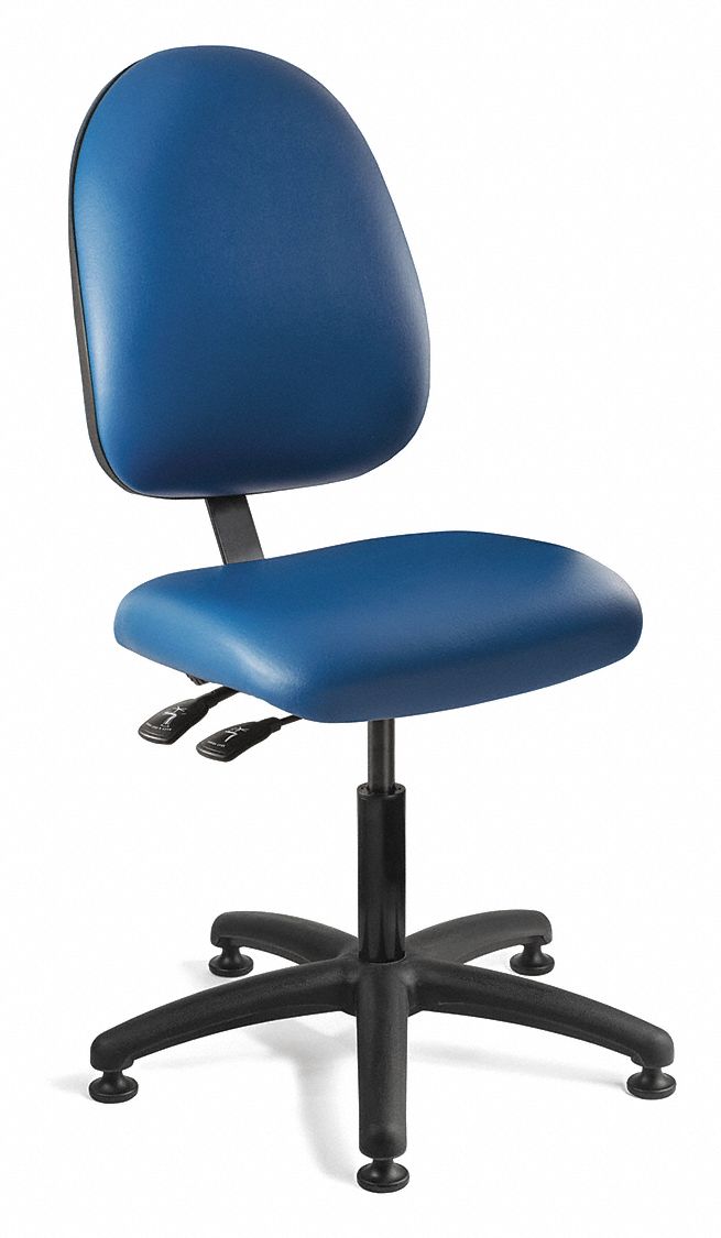 Bevco Blue Vinyl Executive Chair 19 Back Height 36r183 6003 Blv