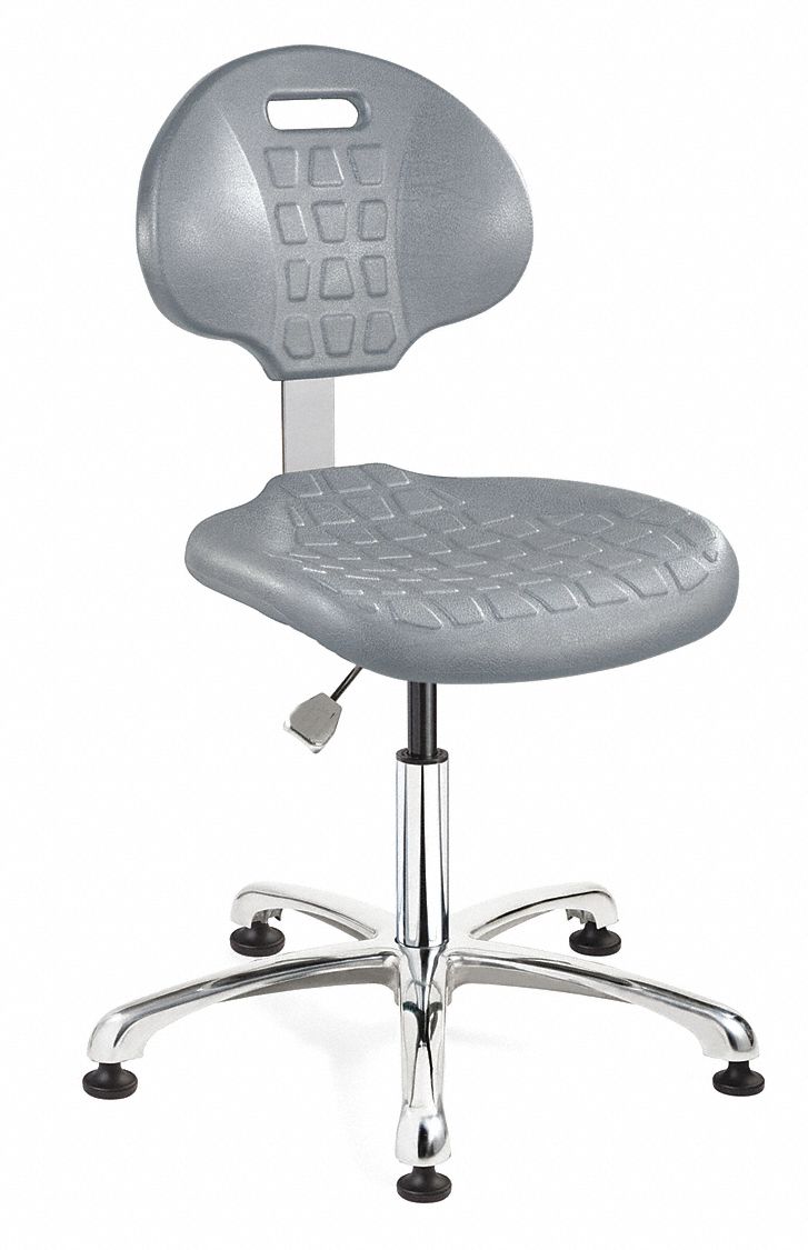 POLY CHAIR,GRAY,ALUM BASE,14-19