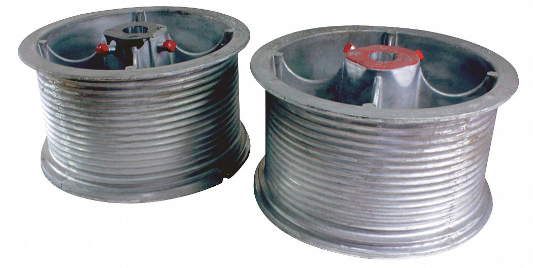 Cable Drum Set: Aluminum, 1, 000 lb Load Rating - Max, Door, 1 PR