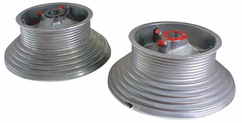 Cable Drum Set: Aluminum, 500 lb Load Rating - Max, Door, 1 PR