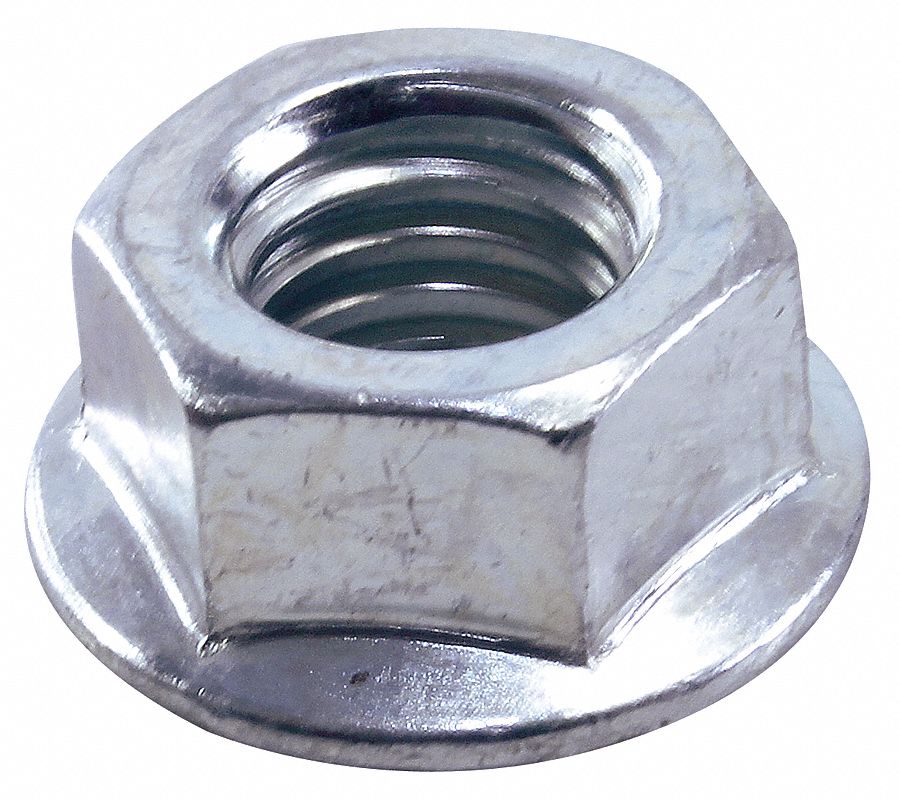 Nut, Flanged Serrated Hex Nut Zinc Plated