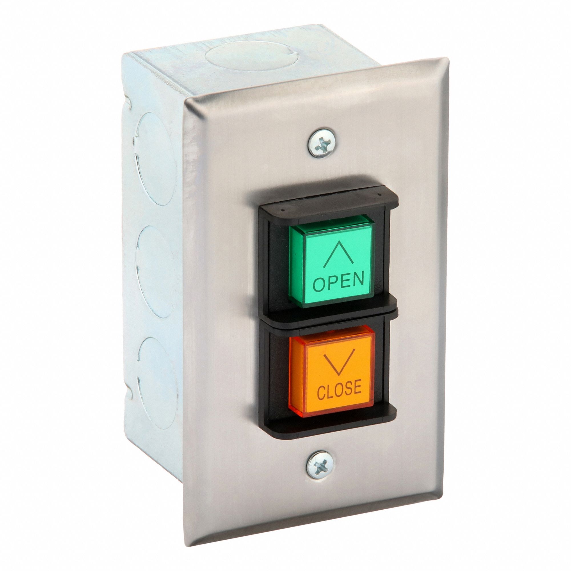 Control Station: Open-Close, Momentary Contacts, Indoor, Flush Mount