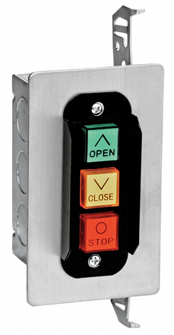Control Station: Open-Close-Stop, Momentary Contacts, Indoor, Button