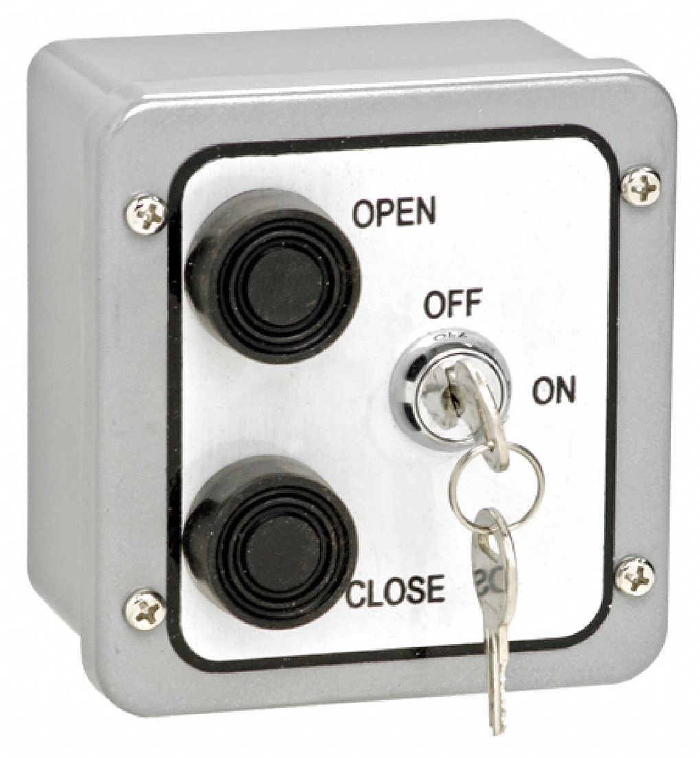 Control Station: Open-Close, Momentary Contacts, Outdoor, Surface Mount