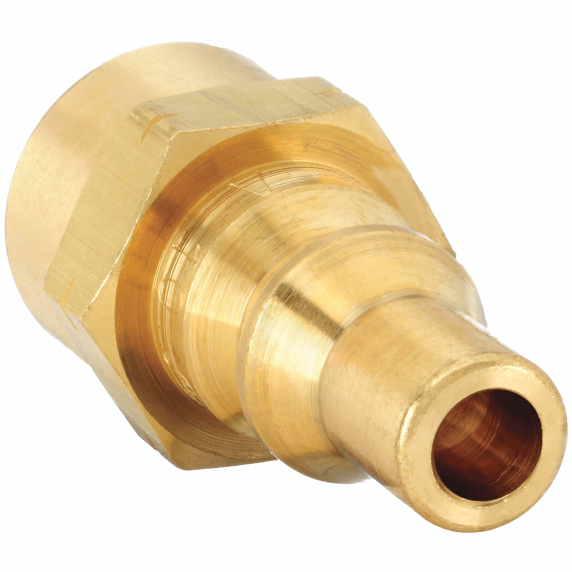 Male Quick Disconnect 9/16 in R & L Connection, Brass, Quick Release