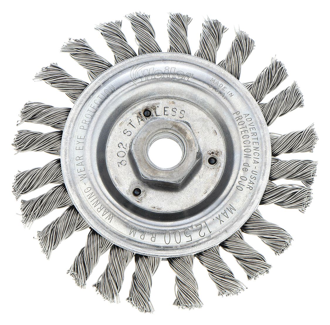 WIRE WHEEL,STAINLESS STEEL,5IN.DIA.