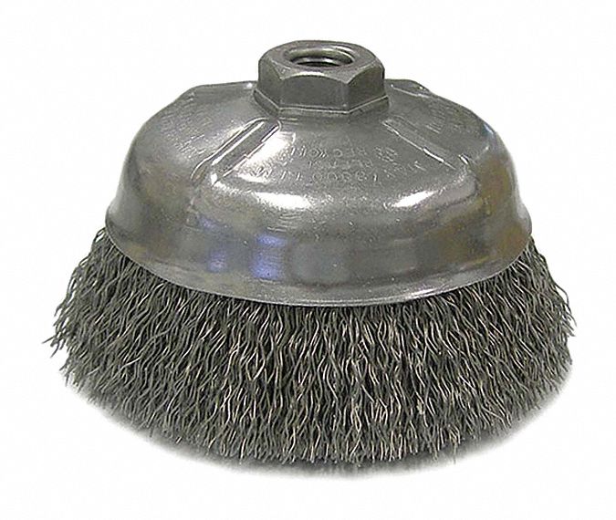 WEILER, 5 in Brush Dia., 5/8"11 Arbor Hole Size, Cup Brush 36RC84