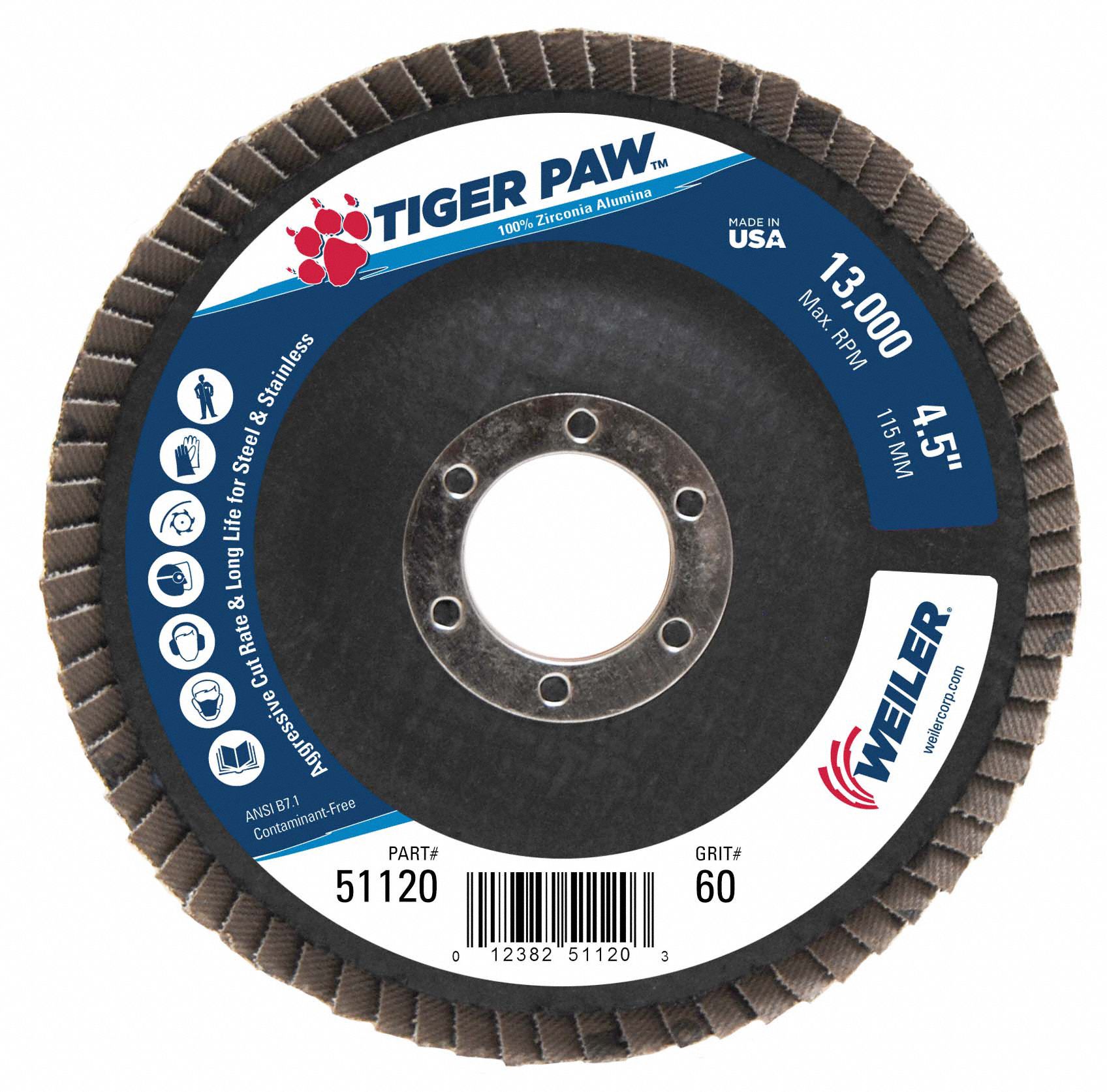 Flap Disc, 60 Grit, 7/8 in.