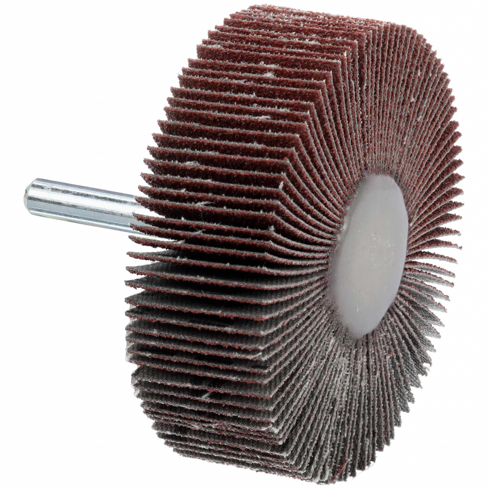 Flap Wheel: 3 in Dia x 1 in W, 1/4 in Straight-Shank, Aluminum Oxide, 60 Grit, Wolverine