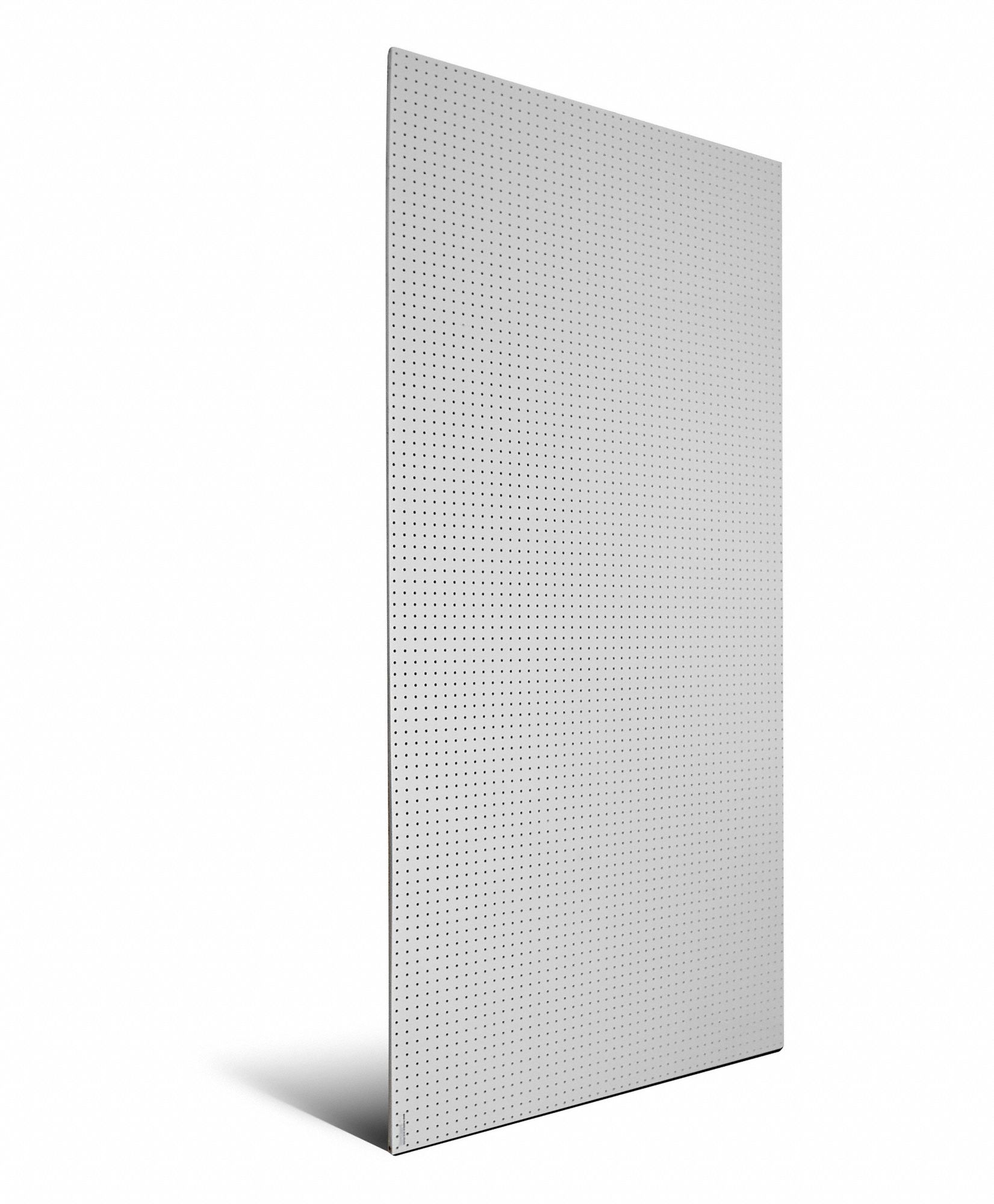 Pegboard Panel: Round, 9/32 in Peg Hole Size, 96 in x 48 in x 1/8 in, Polypropylene, White