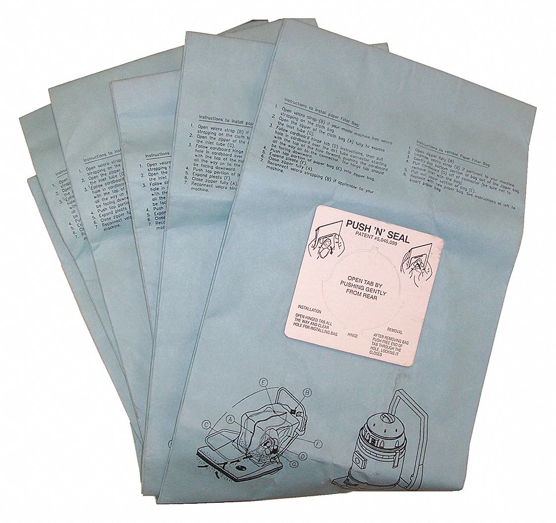 BISSELL COMMERCIAL Vacuum Bag, Paper, 1Ply, Standard Bag Filtration