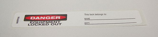 Padlock Label, 3/4 in x 5 in, PK25