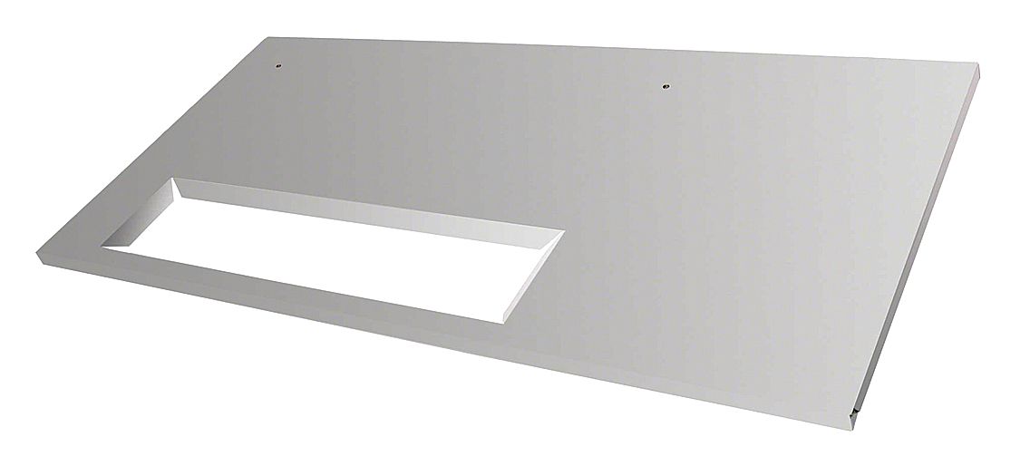 Bin Top Kit: 48 in Wd, 23 1/2 in Dp, Metal/Plastic, Gray, Ice Storage Bin, B100